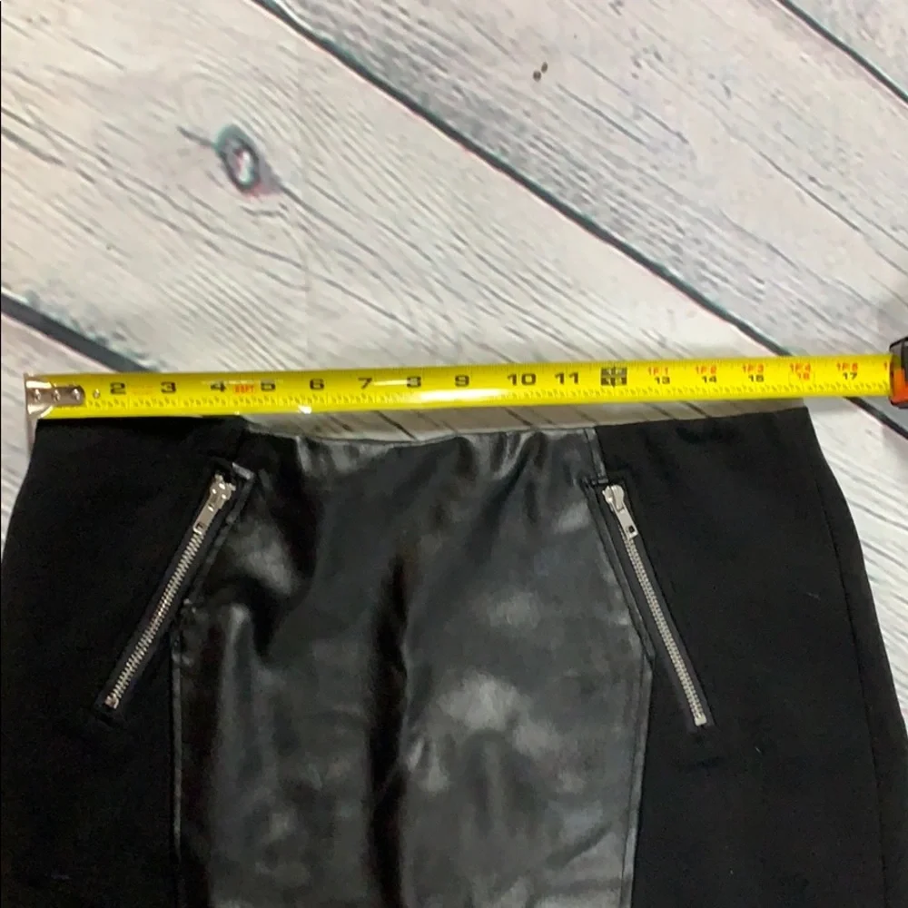 Chelsea & Theodore Faux Leather Detail Skirt-10